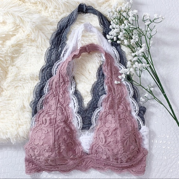 Infinity Raine Other - Dusty Mauve Lace Halter Bralette Infinity Raine Other - Dusty Mauve Lace Halter Bralette